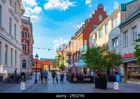 Ystad, Sweden, July 13, 2022: Commercial street in Ystad, Sweden.. Stock Photo