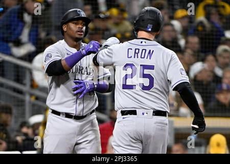 Colorado Rockies first baseman C.J. Cron (25) in the first inning of a  baseball game Wednesday, July 27, 2022, in Denver. (AP Photo/David  Zalubowski Stock Photo - Alamy