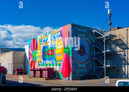 Geneva, Switzerland, September 19, 2022: Atlas building at CERN in Switzerland. Stock Photo