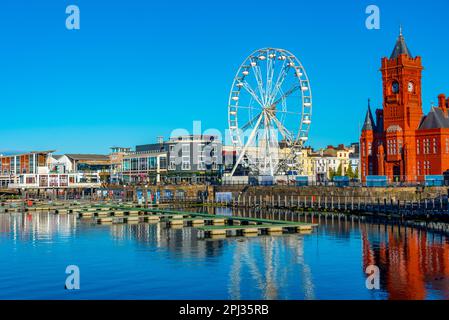 Cardiff, Wales, September 16, 2022: Mermaid Quay at Welsh capital Cardiff. Stock Photo