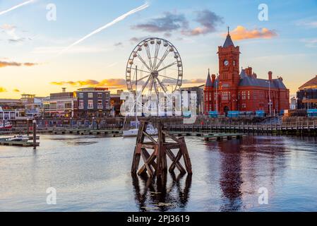 Cardiff, Wales, September 16, 2022: Mermaid Quay at Welsh capital Cardiff. Stock Photo