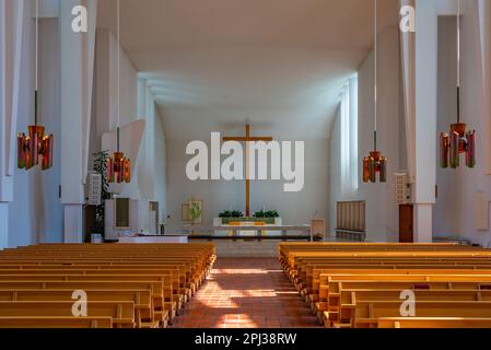 Seinäjoki , Finland, July 24, 2022: Interior of Lakeuden Risti Church in Finnish town Seinäjoki Stock Photo