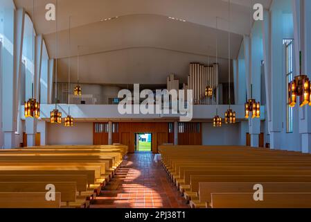 Seinäjoki , Finland, July 24, 2022: Interior of Lakeuden Risti Church in Finnish town Seinäjoki Stock Photo