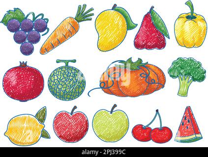 Premium Vector | Vegetables collection with sketch or hand drawn style