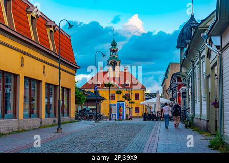 Rauma Finland July 28 2022 Sunset View Of The Old Town Hall In
