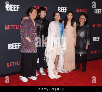 Ali Wong and Family arriving to Netflix’s “BEEF” Los Angeles Premiere ...