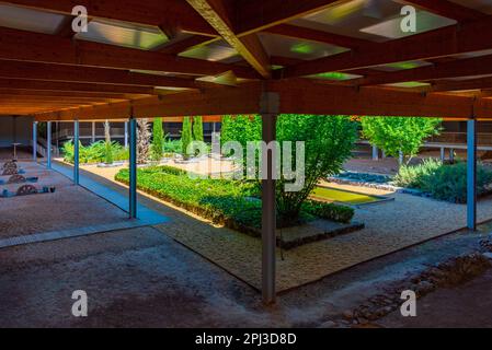 Soria, Spain, June 5, 2022: Ancient mosaics at Villa Romana La Dehesa near Soria, Spain. Stock Photo