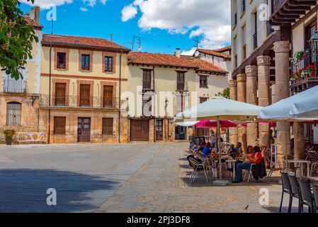 Covarrubias, Spain, June 4, 2022: Plaza Mayor in Spanish town Covarrubias. Stock Photo