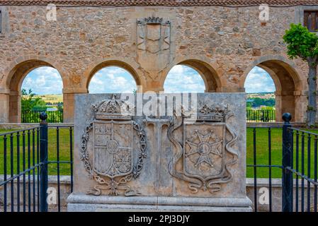 Lerma, Spain, June 4, 2022: Monument to Cura Merino in Spanish town Lerma. Stock Photo