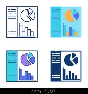Dashboard icon set in flat and line style. Charts and graphs with data analytics, project monitoring symbol. Vector illustration. Stock Vector