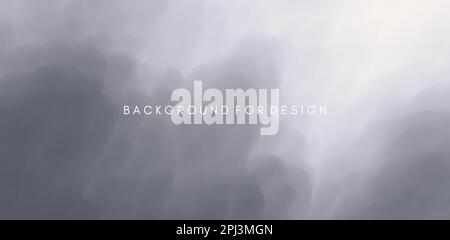 Grey sky with clouds. Dark distressed ominousb clouds with cumulus clouds. Natural texture of smoke. Sky before heavy rain. Vector illustration or ban Stock Vector