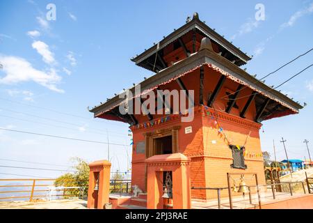 Manakamana Mai Temple Nepali Architecture Tradition in Kalupande Hills, Indrasthan, Kathmandu Stock Photo