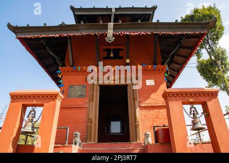 Manakamana Mai Temple Nepali Architecture Tradition in Kalupande Hills, Indrasthan, Kathmandu Stock Photo