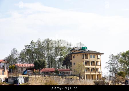 Manakamana Mai Temple Nepali Architecture Tradition in Kalupande Hills, Indrasthan, Kathmandu Stock Photo