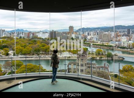 View from Hiroshima Orizuru observation tower adjacent Peace Memorial Park in Hiroshima, Japan Stock Photo