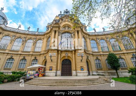 Budapest, Hungary. Vajdahunyad castle in Varosliget park Stock Photo