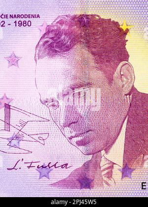 Ludovit Fulla a closeup portrait from Slovak money Stock Photo