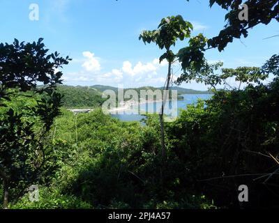 The Philippines, Samar Island:   Malajog Ridge Nature Reserve: view along the coast. Stock Photo