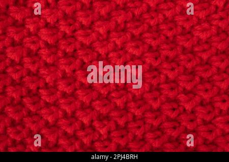 Red wool background with texture Stock Photo