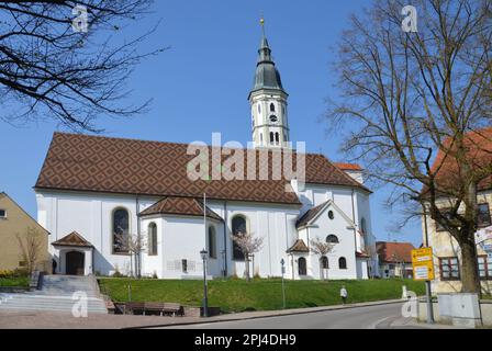 Germany, Bavaria, Swabia,  Mering:    parish church of St Michael's, dating from 1789. Stock Photo