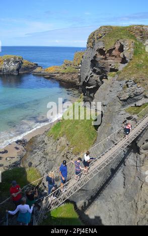 Ni Rope Bridge Carrick a Rede rope bridge connecting mainland and small island ...