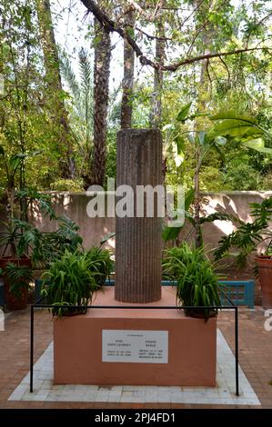 Morocco, Marakech:  Majorelle Garden, created by Jacques Majorelle, starting in 1923.  It was bought by Yves Saint Laurent and Pierre Bergé in the 198 Stock Photo