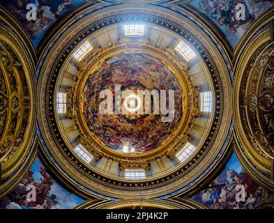 Vault and dome of Sant'Agnese in Agone basilica in Rome - Italy Stock ...