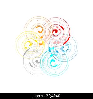 Abstract Geometric art. Colorful Speed lines in circle form. Vector illustration Stock Vector