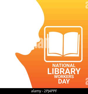 National Library Workers Day. Holiday concept. Template for background, banner, card, poster with text inscription. Vector illustration Stock Vector