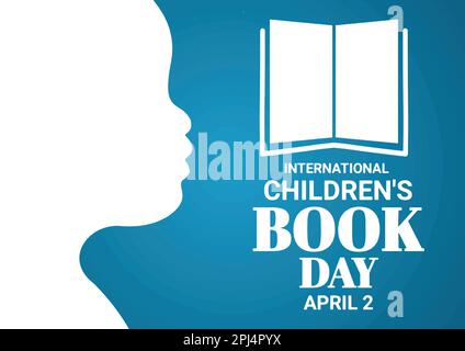 Vector illustration International Children's Book Day. April 2. Holiday concept. Template for background, banner, card, poster with text inscription Stock Vector