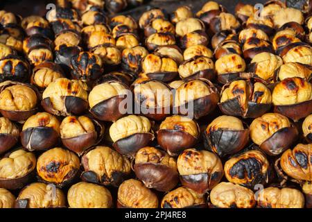 barbecued chestnuts, istanbul street delicacies Stock Photo