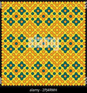 Random color rounded truchet tiling background illustration Stock Vector