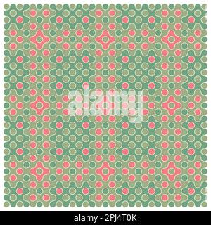 Random color rounded truchet tiling background illustration Stock Vector