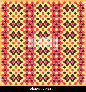 Random color rounded truchet tiling background illustration Stock Vector