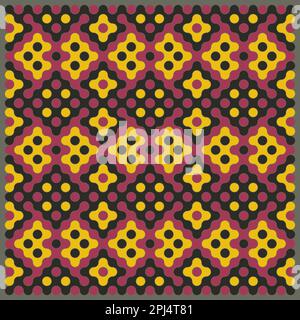 Random color rounded truchet tiling background illustration Stock Vector
