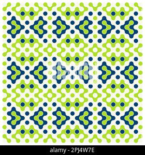 Random color rounded truchet tiling background illustration Stock Vector