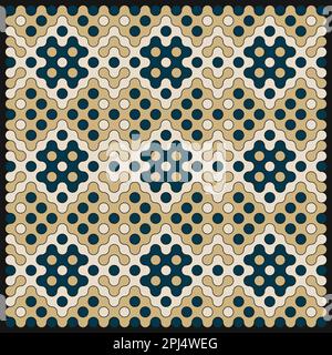 Random color rounded truchet tiling background illustration Stock Vector