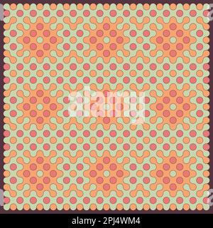 Random color rounded truchet tiling background illustration Stock Vector