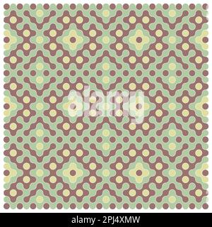 Random color rounded truchet tiling background illustration Stock Vector