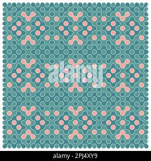 Random color rounded truchet tiling background illustration Stock Vector