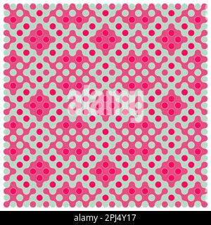 Random color rounded truchet tiling background illustration Stock Vector
