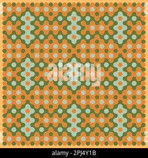 Random color rounded truchet tiling background illustration Stock Vector