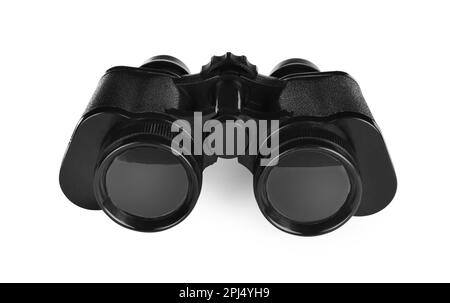 Modern binoculars isolated on white. Optical instrument Stock Photo