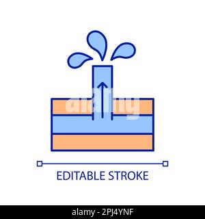 Flowing artesian well RGB color icon Stock Vector