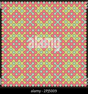 Random color rounded truchet tiling background illustration Stock Vector