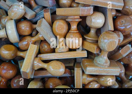 wooden stamps Stock Photo