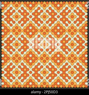 Random color rounded truchet tiling background illustration Stock Vector
