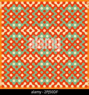 Random color rounded truchet tiling background illustration Stock Vector