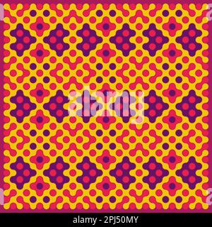 Random color rounded truchet tiling background illustration Stock Vector
