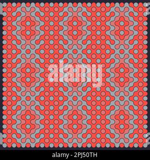 Random color rounded truchet tiling background illustration Stock Vector